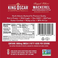 Mackerel in Olive Oil, Mediterranean Style, 4.05 Ounce Can Pack of 12, Skinle…