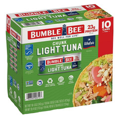 (Pack of 10) Bumble Bee Chunk Light Tuna in Water, 5 oz cans….