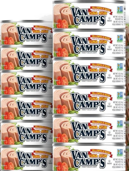 Van Camp Solid Light Yellowfin Tuna in Water 5 Ounce Can 12-Count