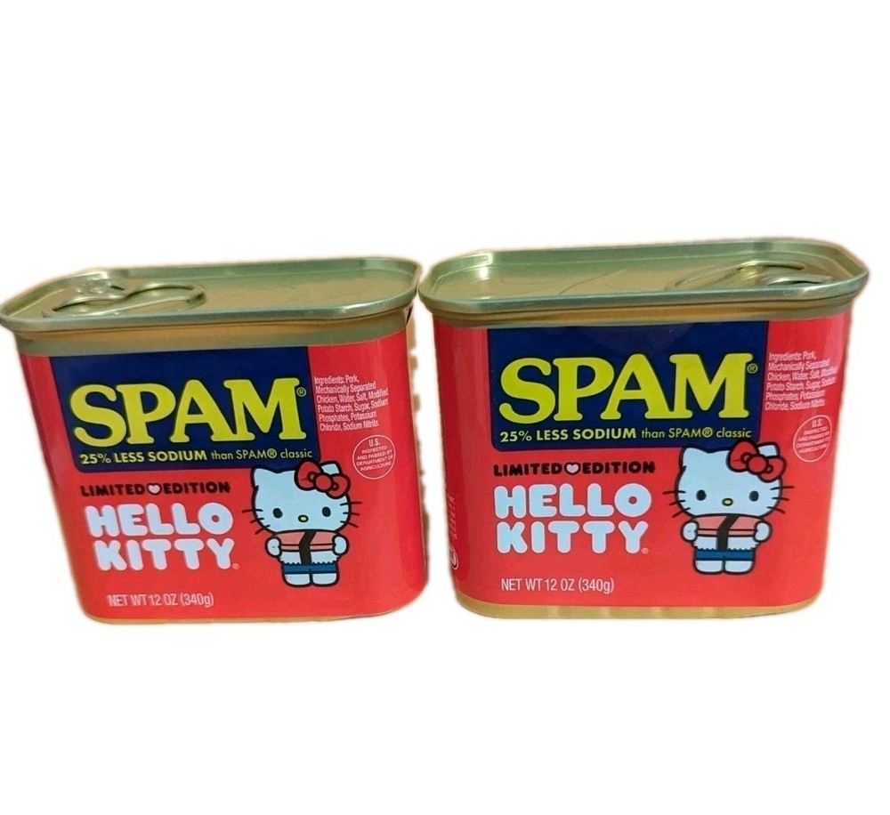 SPAM Hello Kitty Limited Edition 25% Less Sodium Pork Meat, 2-Pack 12 oz