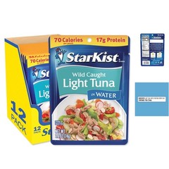 Chunk Light Tuna in Water, 2.6 oz Pouch, 12 Pack – Ready to Eat, Keto-Friendly