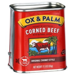 Ox & Palm Corned Beef original chunky Style in Tapered Can 11.5 oz can….