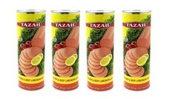 Tazah Halal Chicken & Beef Luncheon Loaf 4 Cans 29.5oz (837g) each