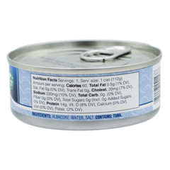 All Natural SOLID WHITE TUNA in Water, Easy Open Can, Wild Caught, Sustainable F