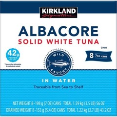 Kirkland Signature Solid White Albacore Tuna Superior 8 Cans 3.5LB In Water