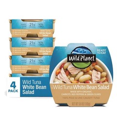 Ready-To-Eat Wild Tuna White Bean Salad With Organic Chickpeas, Carrots, Red …