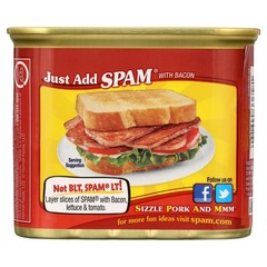 (3 pack) SPAM With Real HORMEL Bacon, 7 G Protein per Serving,12 oz Aluminum Can