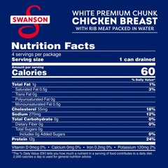 Swanson White Premium Chunk Chicken Breast with Rib Meat, 4.5 oz (4 Pack)