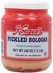 Koegels Pickled Bologna Packed in Spiced Vinegar, 40-Oz Plastic Jar, Refrigerate