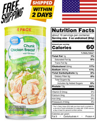 Great Value Chunk Chicken Breast, 12.5 Ounce Can (4 Pack) Free Shipping