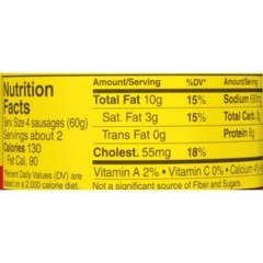 6 Cans Prairie Belt Smoked Sausages Chicken & Pork Vienna (4.6 oz each can)