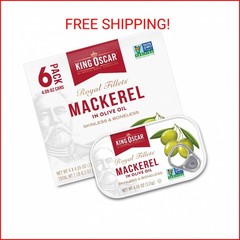 King Oscar Mackerel in Olive Oil, 4.05 Ounce Can (Pack of 6, Packaging May Vary)