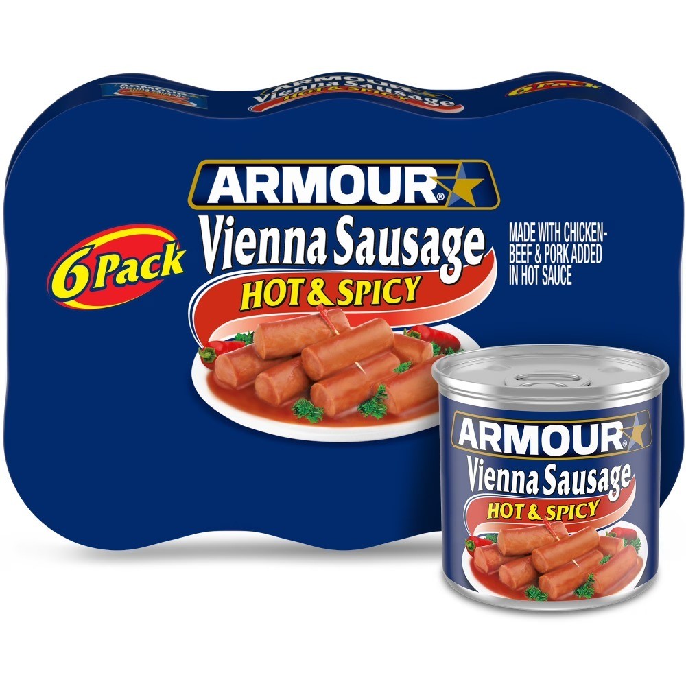 Hot & Spicy Vienna Sausage, Canned Sausage 12g Protein Per Serving, 4.6 oz Can