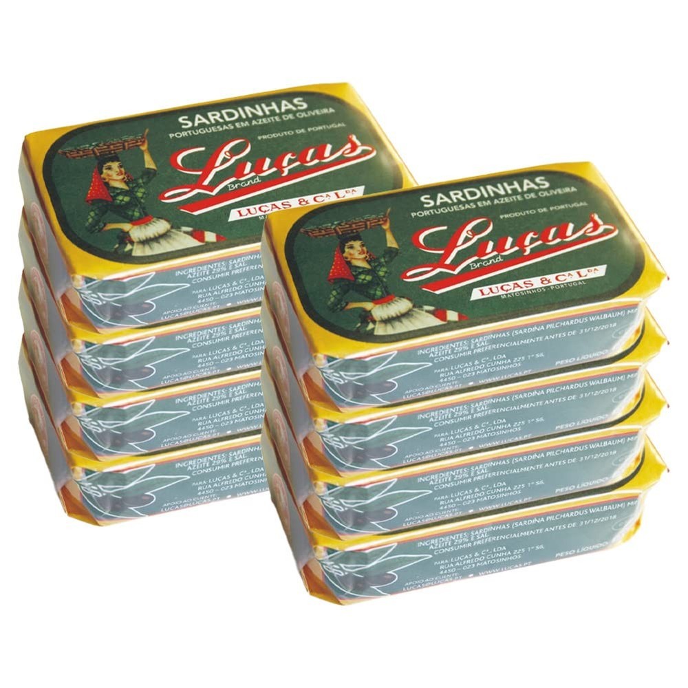 Portuguese Sardines in Olive Oil Product of Portugal Pack of Eight 4.23oz Cans