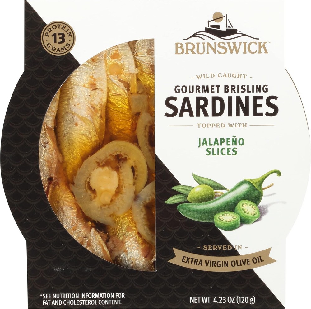 Brunswick Wild Caught Gourmet Brisling Sardines in Extra Virgin Olive Oil Top…