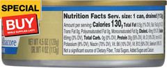 Selects No Salt Added Chunk White Albacore Tuna in Water – 4.5 oz Can (Pack of 5