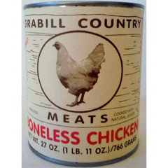 6 Pack Grabill Country Meat Boneless Chicken Cooked in Natural Juices 27 oz Can