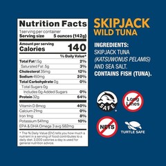 Skipjack Wild Tuna, Sea Salt, Canned Tuna, Pole & Line Sustainably Wild-Caugh…