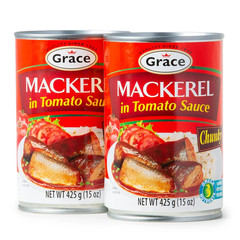 Grace Chunky Mackerel In Tomato Sauce 15oz – 2 Pack – Canned Mackerel G GS