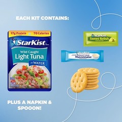 Lunch-To-Go Mix Your Own Tuna Salad, Chunk Light Tuna Pouch, 4.5 Ounce Kit, 1…
