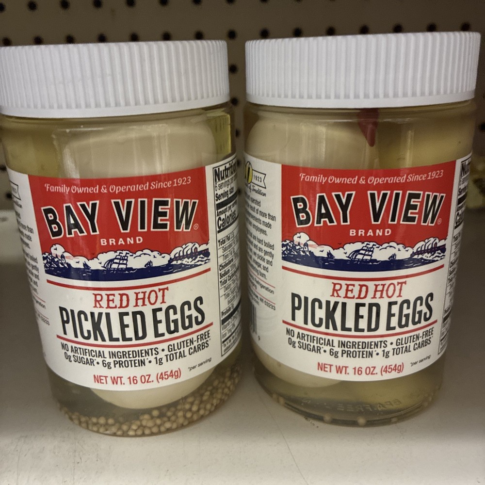 Pickled Red Hot Hard Boiled Eggs Keto Bay View Packing 2 Pack