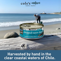 COLES CANNED and CHOPPED CLAMS – Harvested in Crystal Clear Water, Gluten Free F