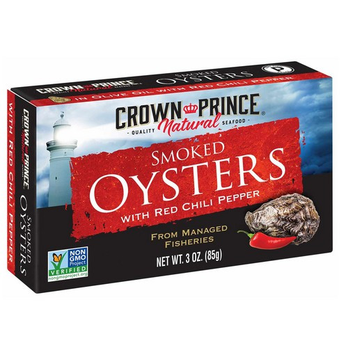 Smoked Oysters Chilli Pepper 3 Oz(Case Of 18) By Crown Prince