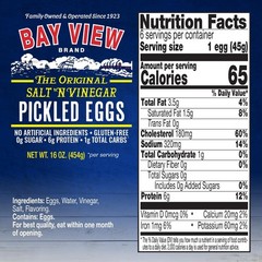 16oz Jar of Tangy Salt ‘N Vinegar Pickled Eggs – No Artificial Ingredients