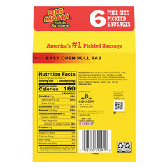 Penrose Big Mama Pickled Sausage, 10g Protein per Sausage, 2.4 oz., 6-Count