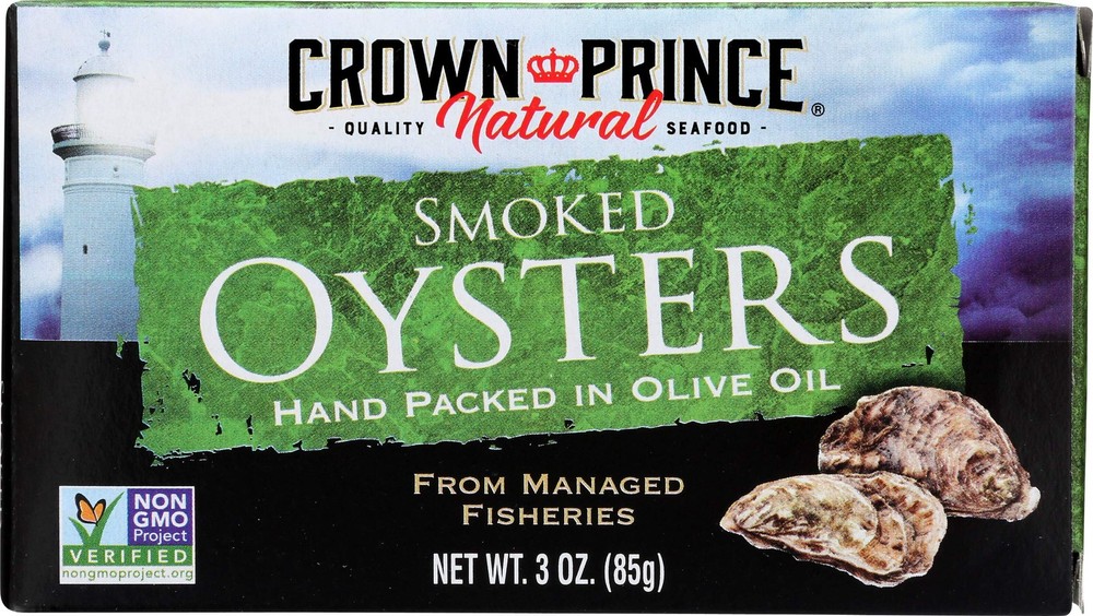 Crown Prince Natural Smoked Oysters in Olive Oil 3oz Non-GMO High Quality