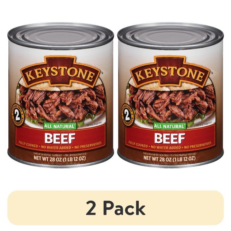 2 pack All Natural Beef Heat & Serve High Protein Gluten Free Fully Cooked 28 oz