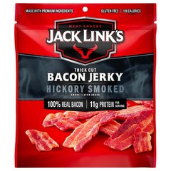 Jack Link’s Bacon Jerky, Hickory Smoked – Flavorful Ready to Eat Meat Snack