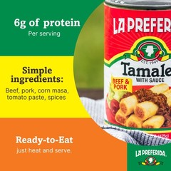 La Preferida Beef & Pork Tamales (Hearty Mexican Canned 15 Ounce (Pack of 1)