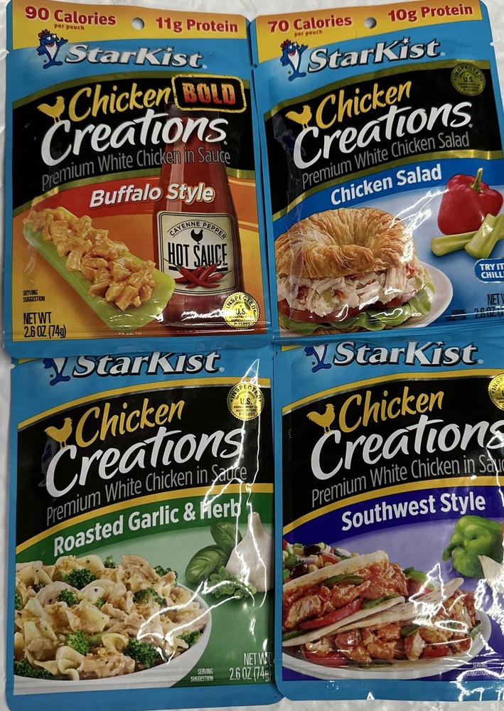 NEW (4) StarKist Chicken Creations BOLD Buffalo Style + Variety 2.6 oz Pouch