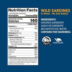 Wild Planet Sardines in Water 12 Pack Non GMO Gluten Free Healthy Snack