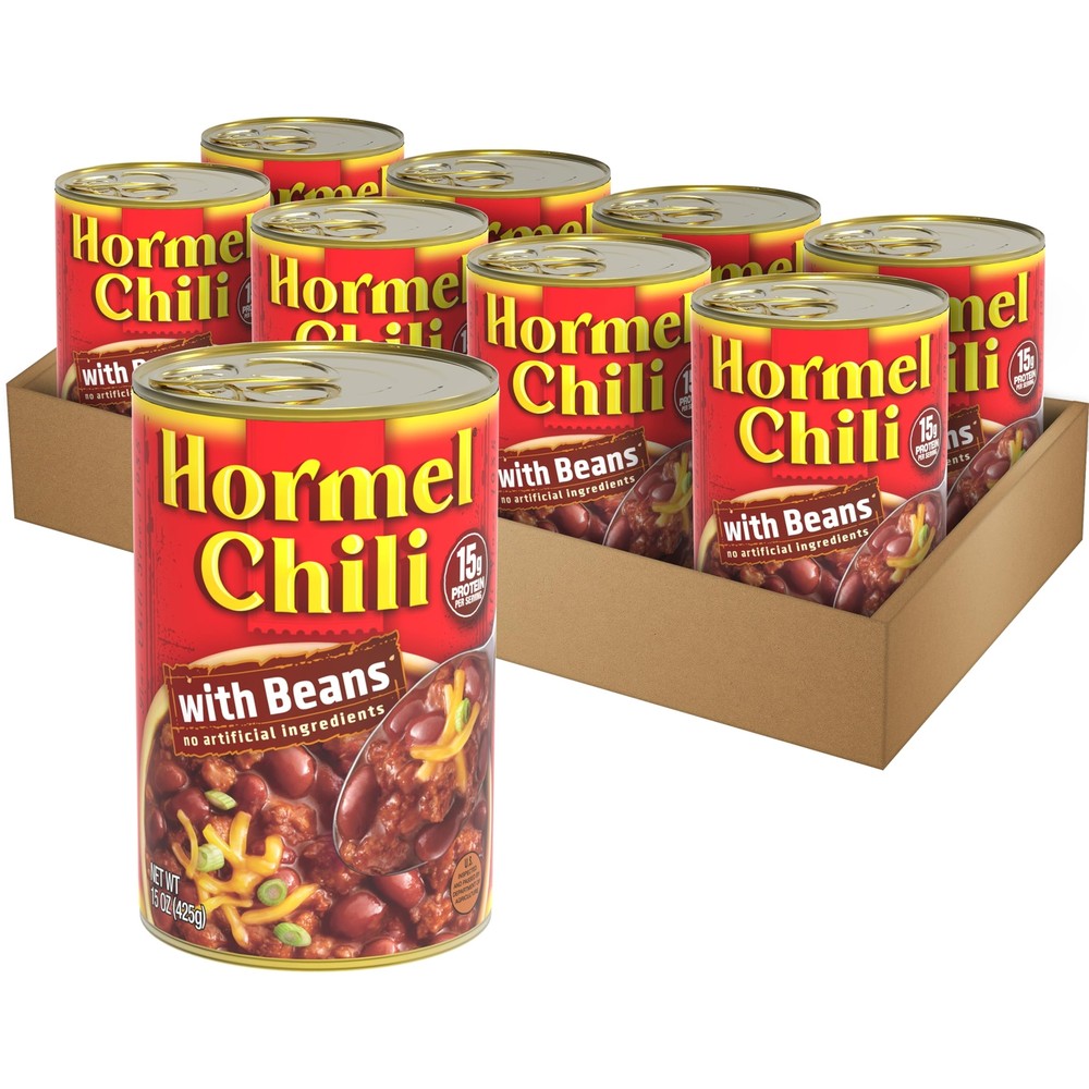 Hormel Classic Beef Chili 15 Ounce Can Pack of 8 Gluten Free High Protein