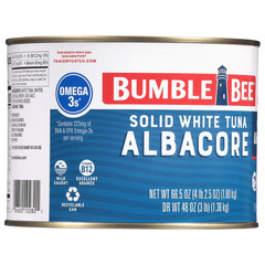 (2 Pack) Bumble Bee Solid White Albacore Tuna in Water, 66.5 oz Can, Canned Tuna
