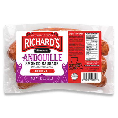Richard’s Andouille Sausage 16 Oz (4 Pack)