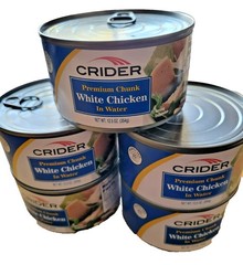 (5 Pack) New BIG 12.5oz Cans CRIDER Premium Chunk White Chicken
