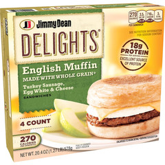 Delights Turkey Sausage, Egg White and Cheese English Muffin Breakfast Sandwiche