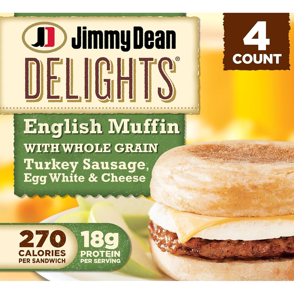 Delights Turkey Sausage, Egg White and Cheese English Muffin Breakfast Sandwiche