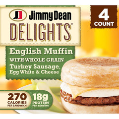 Delights Turkey Sausage, Egg White and Cheese English Muffin Breakfast Sandwiche