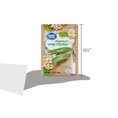 6 pack,Great Value Premium White Chicken,Shelf Stable,Fully Cooked, 2.6 oz Pouch