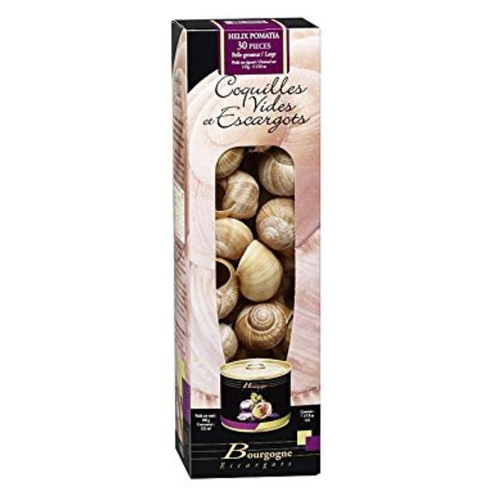 Burgundy French Escargot Set – 24 Unattached Snail Shells and Snail Meat