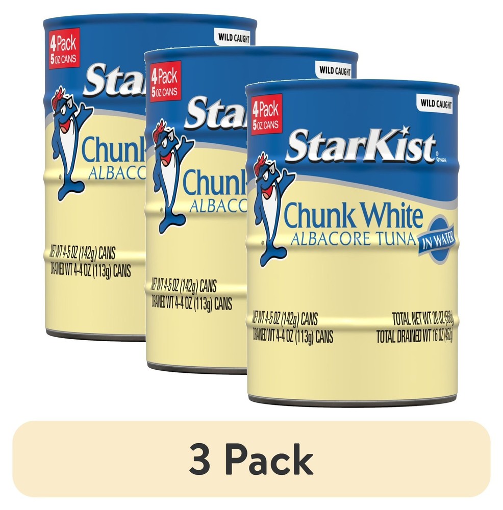 (3 pack) StarKist Chunk White Albacore Tuna in Water – 5 oz Can (4-Pack)