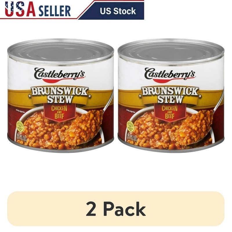 Brunswick Stew Chicken Beef 20oz Can 2 Pack Gluten Free Hearty Meal Quick Prep