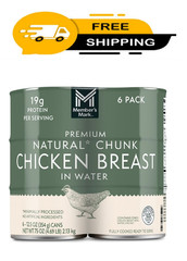 Members Mark Natural Chunk Chicken Breast in Water 6 Pk 12.5oz Cans 19g Protein