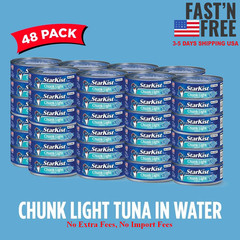 StarKist Chunk Light Tuna in Water 5 oz 48 Pack Canned Tuna Fish Wild Caught