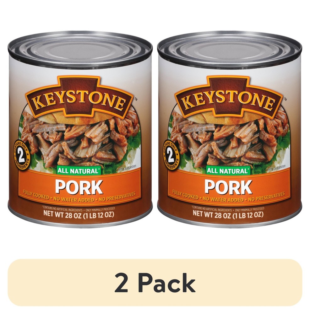 Keystone (2 pack) All Natural Pork 28 oz Can – Shelf Stable, Easy Meal 2 Pack