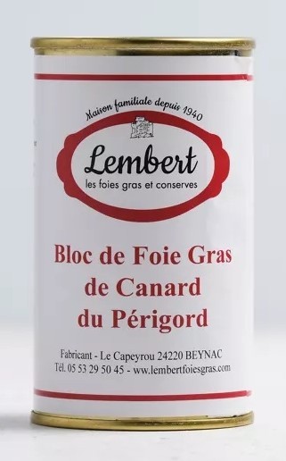Maison Lembert – DUCK Foie Gras block – 180gr tin